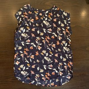 Navy blue floral blouse
